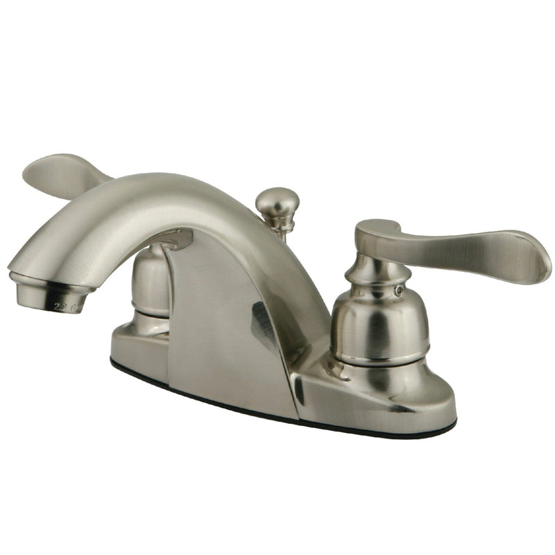 NuWave French Double-Handle 3-Hole Deck Mount 4-Inch Centerset Bathroom Faucet with Pop-Up Drain