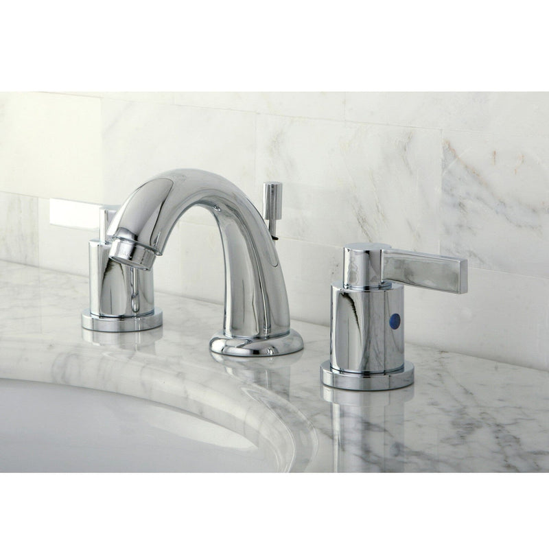NuvoFusion Two-Handle 3-Hole Deck Mount Widespread Bathroom Faucet with Pop-Up Drain