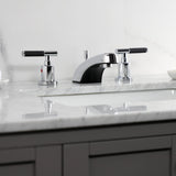 Kaiser Two-Handle 3-Hole Deck Mount Widespread Bathroom Faucet with Retail Pop-Up Drain