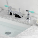 Kaiser Two-Handle 3-Hole Deck Mount Widespread Bathroom Faucet with Retail Pop-Up Drain