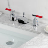 Kaiser Two-Handle 3-Hole Deck Mount Widespread Bathroom Faucet with Retail Pop-Up Drain