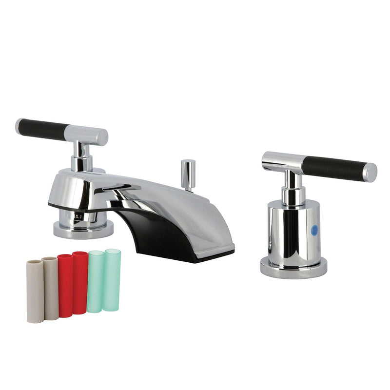 Kaiser Two-Handle 3-Hole Deck Mount Widespread Bathroom Faucet with Retail Pop-Up Drain