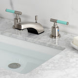 Kaiser Two-Handle 3-Hole Deck Mount Widespread Bathroom Faucet with Retail Pop-Up Drain