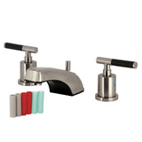 Kaiser Two-Handle 3-Hole Deck Mount Widespread Bathroom Faucet with Plastic Pop-Up