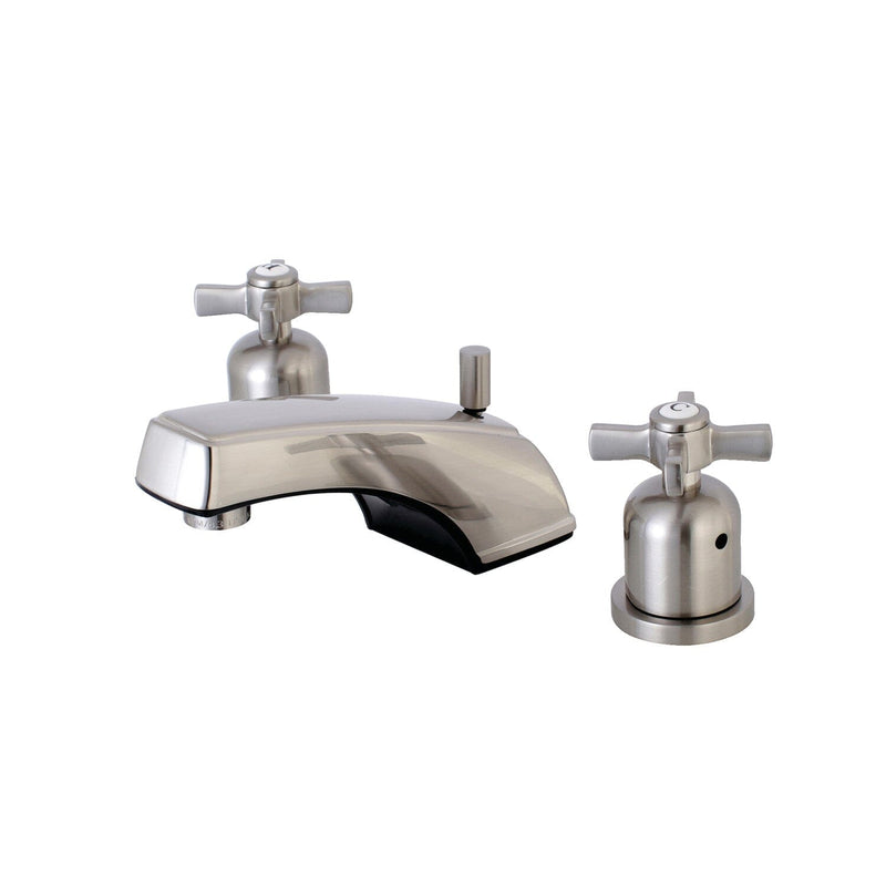 Millennium Two-Handle 3-Hole Deck Mount Widespread Bathroom Faucet with Pop-Up Drain