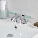 Kaiser Two-Handle 3-Hole Deck Mount Mini-Widespread Bathroom Faucet with Pop-Up Drain