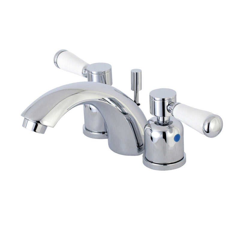 Paris Two-Handle 3-Hole Deck Mount Mini-Widespread Bathroom Faucet with Pop-Up Drain