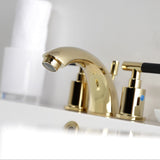 Kaiser Two-Handle 3-Hole Deck Mount Mini-Widespread Bathroom Faucet with Pop-Up Drain