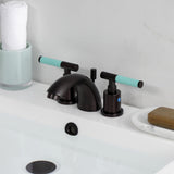 Kaiser Two-Handle 3-Hole Deck Mount Mini-Widespread Bathroom Faucet with Pop-Up Drain