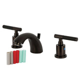 Kaiser Two-Handle 3-Hole Deck Mount Mini-Widespread Bathroom Faucet with Pop-Up Drain