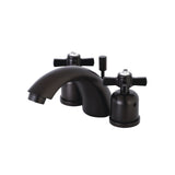 Millennium Two-Handle 3-Hole Deck Mount Mini-Widespread Bathroom Faucet with Pop-Up Drain