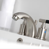 Kaiser Two-Handle 3-Hole Deck Mount Mini-Widespread Bathroom Faucet with Pop-Up Drain