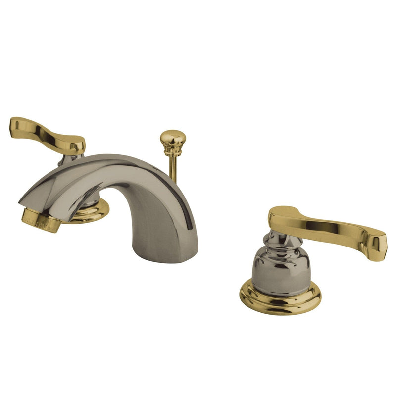 Royale Two-Handle 3-Hole Deck Mount Mini-Widespread Bathroom Faucet with Pop-Up Drain