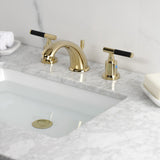 Kaiser Two-Handle 3-Hole Deck Mount Widespread Bathroom Faucet with Retail Pop-Up Drain