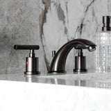 Manhattan Two-Handle 3-Hole Deck Mount Widespread Bathroom Faucet with Retail Pop-Up Drain