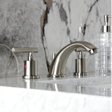 Manhattan Two-Handle 3-Hole Deck Mount Widespread Bathroom Faucet with Retail Pop-Up Drain