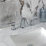 Manhattan Two-Handle 3-Hole Deck Mount Widespread Bathroom Faucet with Retail Pop-Up Drain