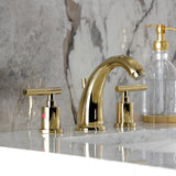 Manhattan Two-Handle 3-Hole Deck Mount Widespread Bathroom Faucet with Retail Pop-Up Drain