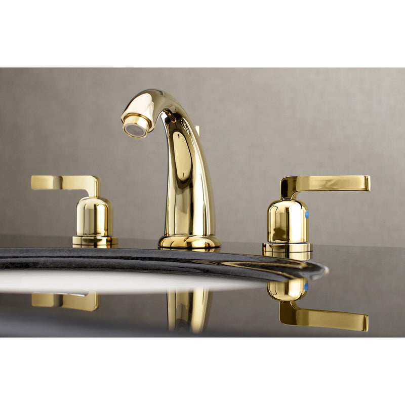Centurion Two-Handle 3-Hole Deck Mount Widespread Bathroom Faucet with Pop-Up Drain