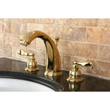 NuWave French Two-Handle 3-Hole Deck Mount Widespread Bathroom Faucet with Pop-Up Drain