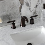 Manhattan Two-Handle 3-Hole Deck Mount Widespread Bathroom Faucet with Retail Pop-Up Drain
