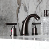 Manhattan Two-Handle 3-Hole Deck Mount Widespread Bathroom Faucet with Retail Pop-Up Drain