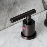 Manhattan Two-Handle 3-Hole Deck Mount Widespread Bathroom Faucet with Retail Pop-Up Drain