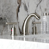 Manhattan Two-Handle 3-Hole Deck Mount Widespread Bathroom Faucet with Retail Pop-Up Drain