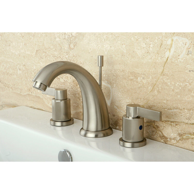 NuvoFusion Two-Handle 3-Hole Deck Mount Widespread Bathroom Faucet with Pop-Up Drain