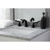 Magellan Two-Handle 3-Hole Deck Mount Widespread Bathroom Faucet with Pop-Up Drain