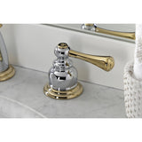 Vintage Two-Handle 3-Hole Deck Mount Widespread Bathroom Faucet with Pop-Up Drain
