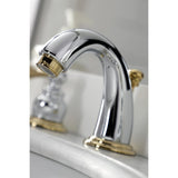 Vintage Two-Handle 3-Hole Deck Mount Widespread Bathroom Faucet with Pop-Up Drain