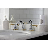 Vintage Two-Handle 3-Hole Deck Mount Widespread Bathroom Faucet with Pop-Up Drain