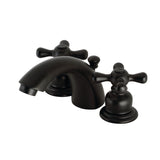 Victorian Two-Handle 3-Hole Deck Mount Mini-Widespread Bathroom Faucet with Pop-Up Drain