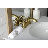 Victorian Two-Handle 3-Hole Deck Mount Mini-Widespread Bathroom Faucet with Pop-Up Drain