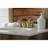 Victorian Two-Handle 3-Hole Deck Mount Mini-Widespread Bathroom Faucet with Pop-Up Drain