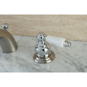 Victorian Two-Handle 3-Hole Deck Mount Mini-Widespread Bathroom Faucet with Pop-Up Drain