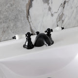 American Patriot Two-Handle 3-Hole Deck Mount Mini-Widespread Bathroom Faucet with Pop-Up Drain