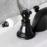 American Patriot Two-Handle 3-Hole Deck Mount Mini-Widespread Bathroom Faucet with Pop-Up Drain