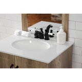 Victorian Two-Handle 3-Hole Deck Mount Mini-Widespread Bathroom Faucet with Pop-Up Drain