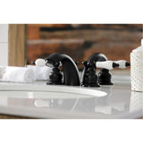 Victorian Two-Handle 3-Hole Deck Mount Mini-Widespread Bathroom Faucet with Pop-Up Drain
