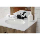 Victorian Two-Handle 3-Hole Deck Mount Mini-Widespread Bathroom Faucet with Plastic Pop-Up