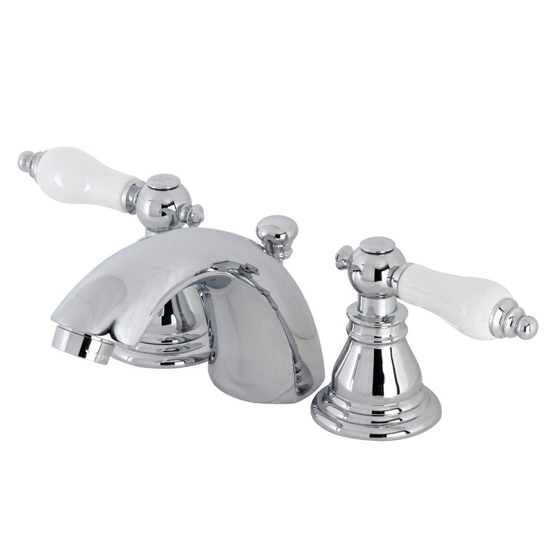 American Patriot Two-Handle 3-Hole Deck Mount Mini-Widespread Bathroom Faucet with Pop-Up Drain
