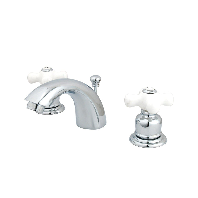 Victorian Two-Handle 3-Hole Deck Mount Mini-Widespread Bathroom Faucet with Pop-Up Drain