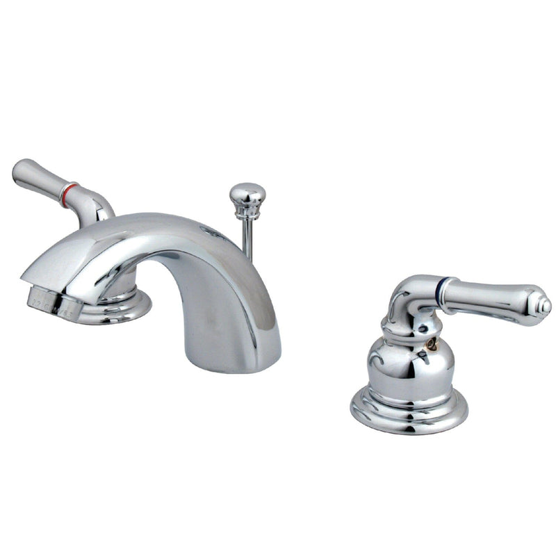 Magellan Two-Handle 3-Hole Deck Mount Mini-Widespread Bathroom Faucet with Pop-Up Drain