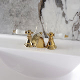 American Patriot Two-Handle 3-Hole Deck Mount Mini-Widespread Bathroom Faucet with Pop-Up Drain