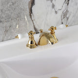 American Patriot Two-Handle 3-Hole Deck Mount Mini-Widespread Bathroom Faucet with Pop-Up Drain
