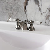 American Patriot Two-Handle 3-Hole Deck Mount Mini-Widespread Bathroom Faucet with Pop-Up Drain