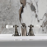 American Patriot Two-Handle 3-Hole Deck Mount Mini-Widespread Bathroom Faucet with Pop-Up Drain