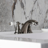 American Patriot Two-Handle 3-Hole Deck Mount Mini-Widespread Bathroom Faucet with Pop-Up Drain